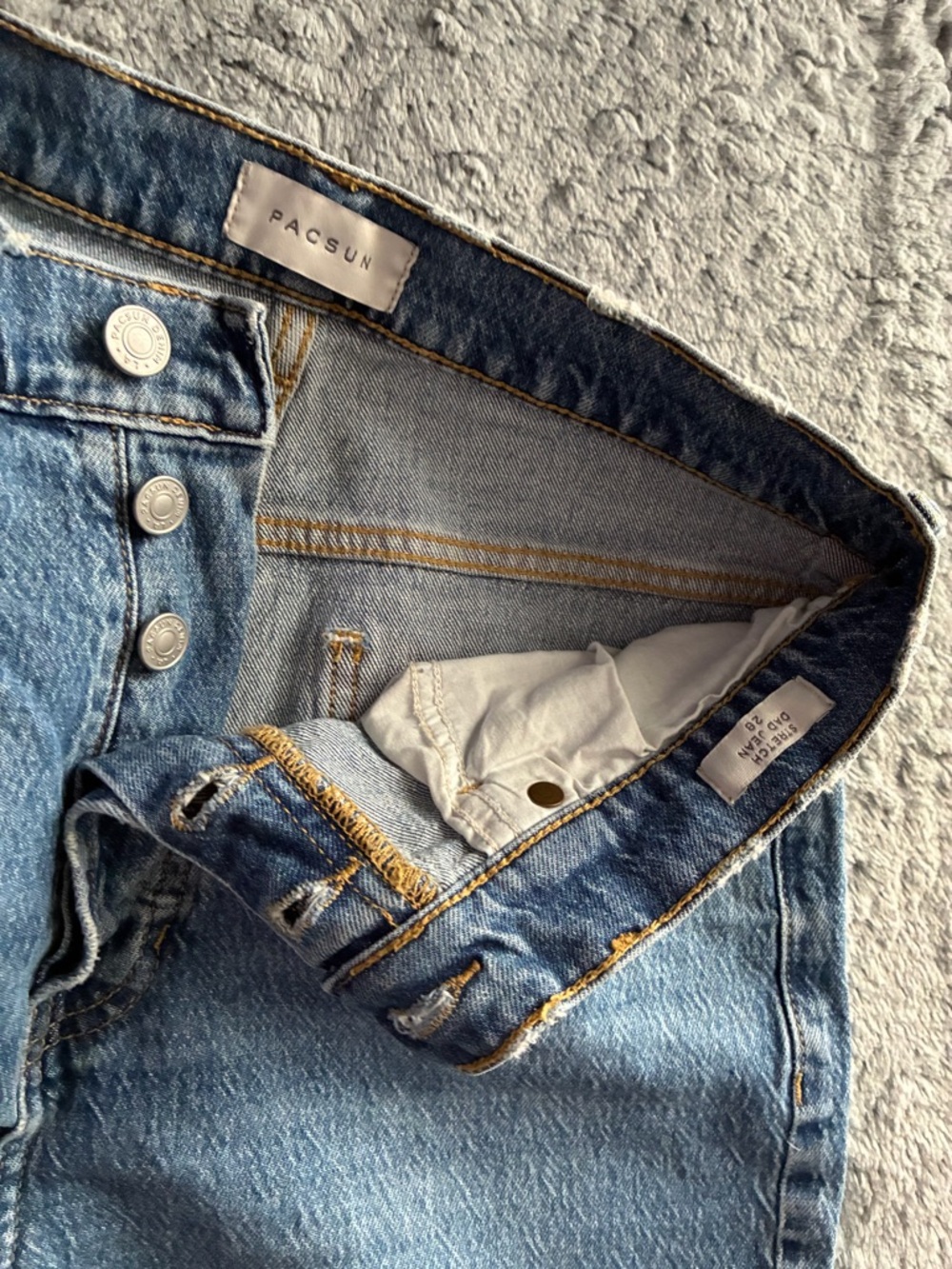 PacSun Light Blue Button-Fly Denim Jeans - Picture 2 of 7
